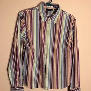 Good clothes striped stretchy top green blue gray